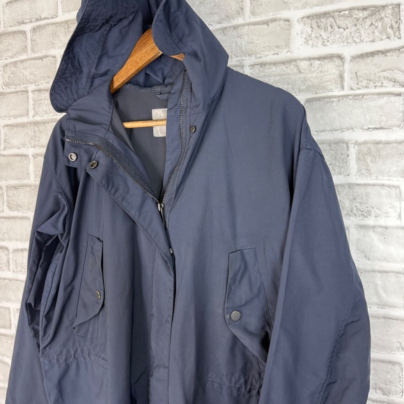 Everlane ReNew Anorak Full Zip Trench Coat Rain Jacket Womens SMALL Navy Blue - Picture 2 of 8
